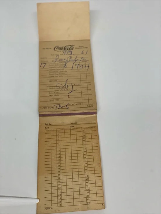 Vintage Coca-Cola Bottling Company Invoice Receipt Book Tell City Ind. Ephemera