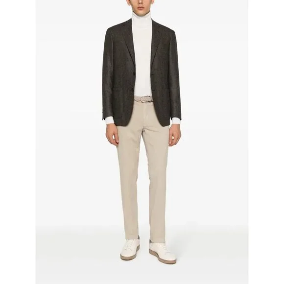 NWT $1,335 Canali Kei Single Breasted Wool Blazer Cedar Brown Size 38 Long