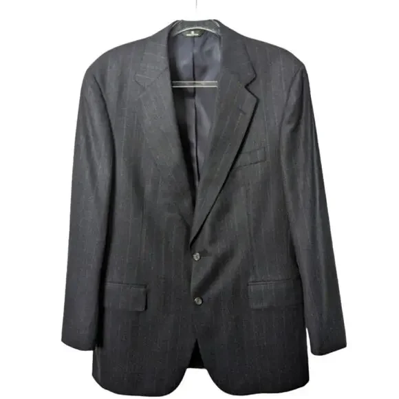 Vintage 80's Polo University Club Ralph Lauren Gray Pinstripe Wool Blazer