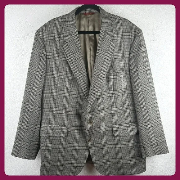 Vintage VTG Corbin Ltd Mens Tweed Plaid Blazer Jacket‎ Professional Made in USA