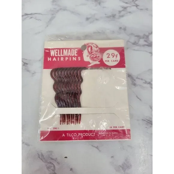 Wellmade Hairpins - Vintage Brown Wavy Bobby Pins Tilco
