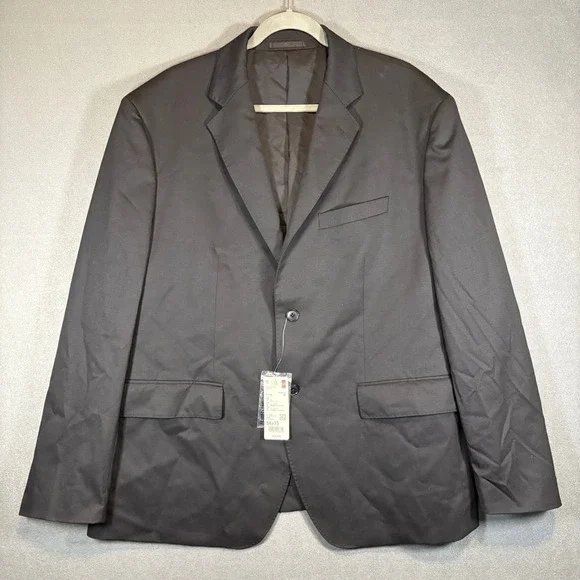 UniQlo Mens Premium‎ Wool Stretch Black Jacket 56 Reg Fit NWT MSRP $95