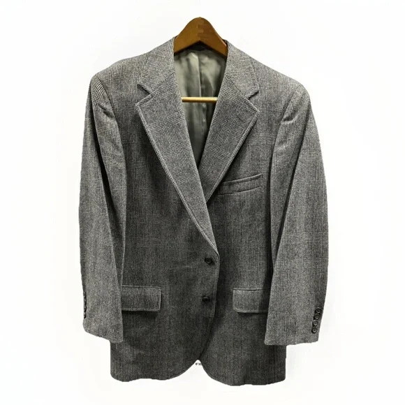 Vintage Ralph Lauren Polo University Size 40R Plaid Wool Blazer Sport‎ Coat