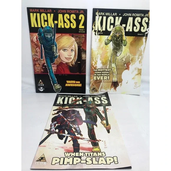 Kick-Ass Marvel Icon Comic Book issue 1,5,8 2009,2010