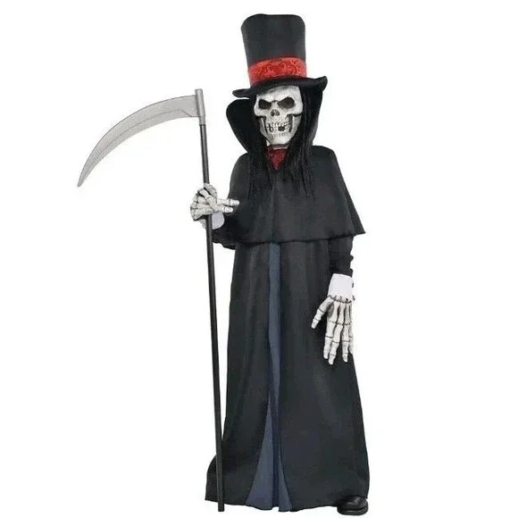 Dapper Death Grim Reaper Halloween Costume Skeleton KIds Child Sz XL 14-16 NEW
