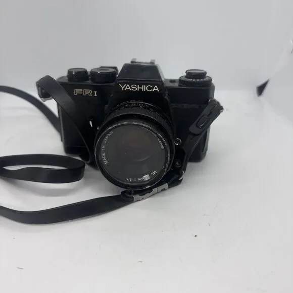 Yashica FR 1 Black 35mm SLR Film Camera With 50 MM Lens UNTESTED AS-IS