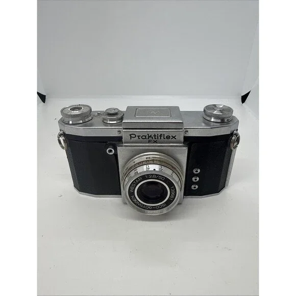 Praktica FX 35mm SLR Camera W/ Carl Zeiss Tessar 50mm f/2.8 Lens (Untested)