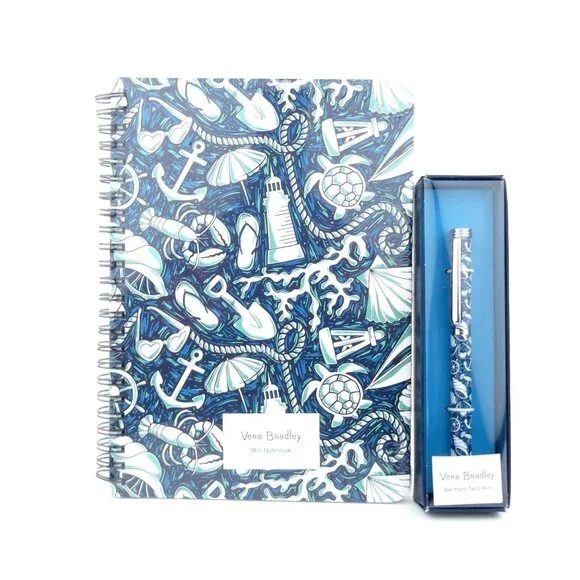 Vera Bradley‎ Shore Enough Mini Spiral Notebook & Ball Point Pen Set NWT
