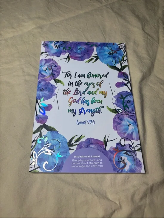 New Inspirational Floral Journal with Purple & Blue Watercolor Flowers Spiritual