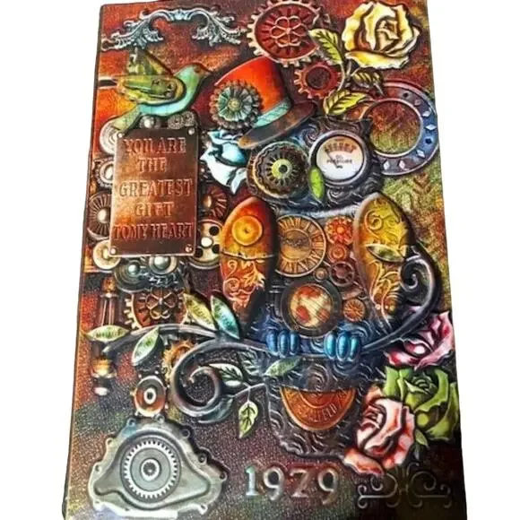 Beautiful Owl 3D‎ Vegan Leather Steampunk Journal
