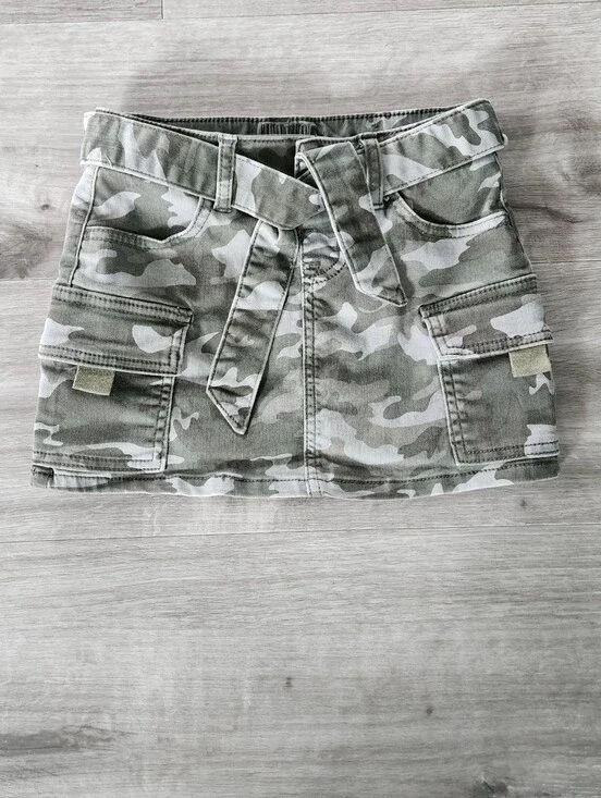 Justice Girls Green | Belted Camo Skirt Size 7 Years Excellent Condition