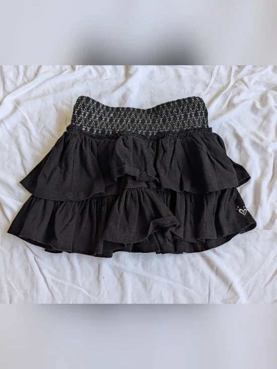 Justice Black Ruffled Tiered Skirt