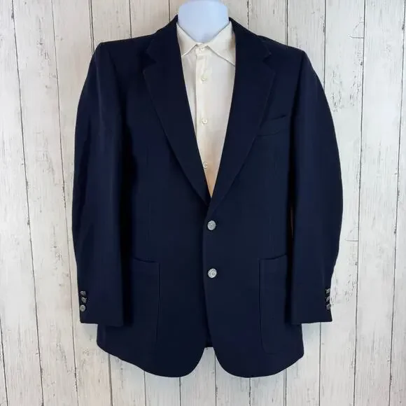 Hickey Freeman Windowpane Worsted Wool Single-Breasted Blazer Sport Size 39R