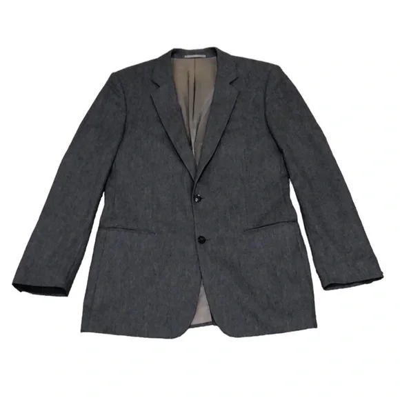 Hugo Boss Bowie Star Blazer Sports Coat Size 102 40R Gray Virgin Wool