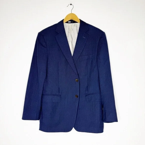 Suitsupply Napoli Jacket Size 46 US Slim Straight Cut Navy Blue 100% Wool