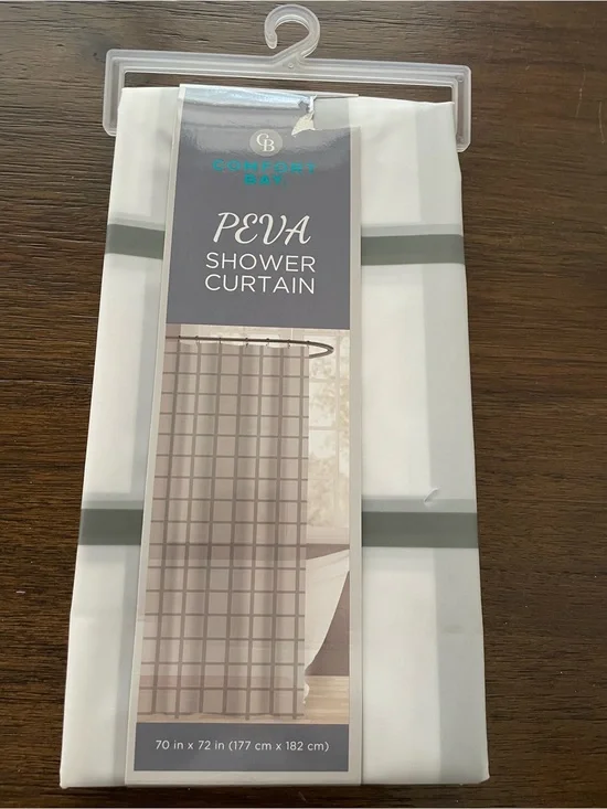 Brand new green lines box geometric PEVA Shower Curtain 70 x 72