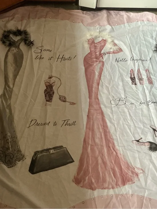 Elegant Pink Fashion Dress Shower Curtain - Stylish Bathroom Accent