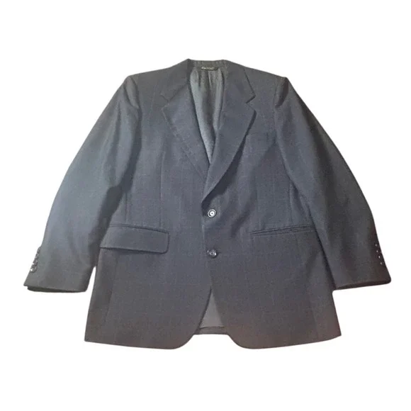 Vintage 1987 Philadelphia Fleet's Halston Navy Pinstripe Pure Wool Blazer Jacket