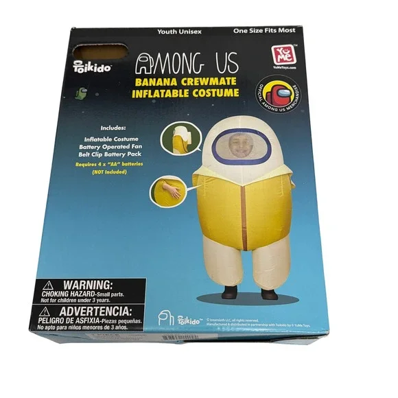 Among Us Banana Crewmate Inflatable Costume Youth Kids One Size Yellow Halloween