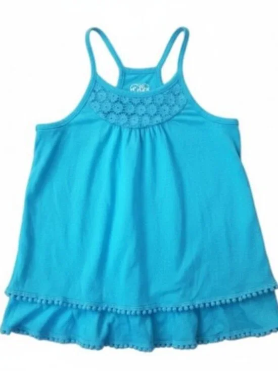 JUSTICE Turquoise Blue Racer Back Tank Top Girls Size 7