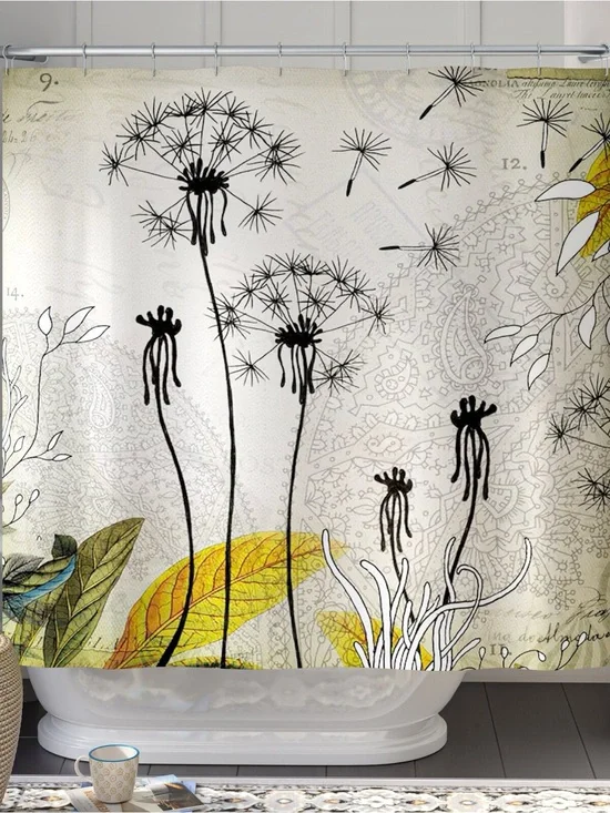 Botanical Dandelion Shower Curtain