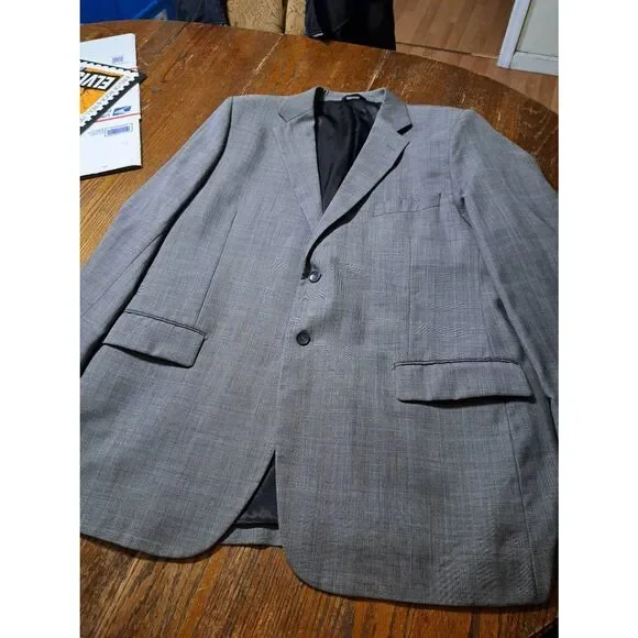 Vintage Mens 48 Drop 05-R Botany 500 Super 110 Grey Wool Suit Blazer Coat Jacket