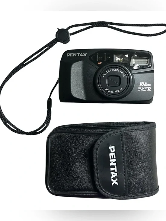 Pentax IQZoom EZY-R 35mm Film Camera - Tested & Working - W/ Case & Strap