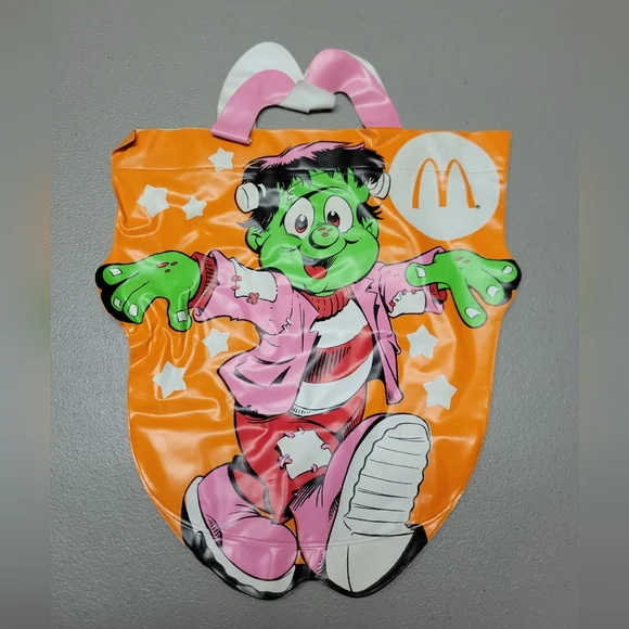Vintage‎ 1990 McDonalds Halloween Happy Meal Vinyl Trick-Treat Bag Frankenstein