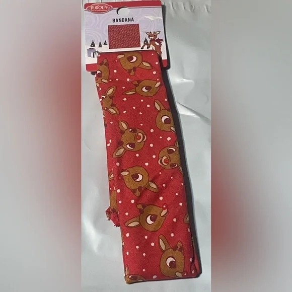 🔴 3/$12 Red Rudolph Reindeer Bandana!‎ NEW!