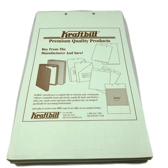 Kraftbilt Columnar Pads Accounting Legal Size