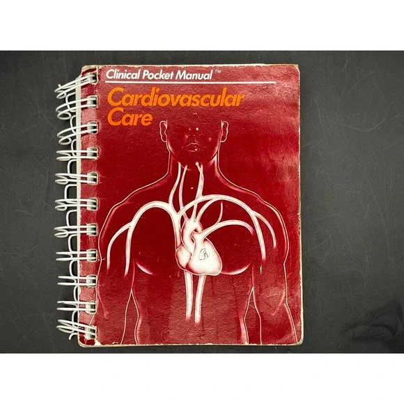 1985 Clinical Pocket Manual-CARDIOVASCULAR CARE-Nursing Book- Spiral Bound-As Is