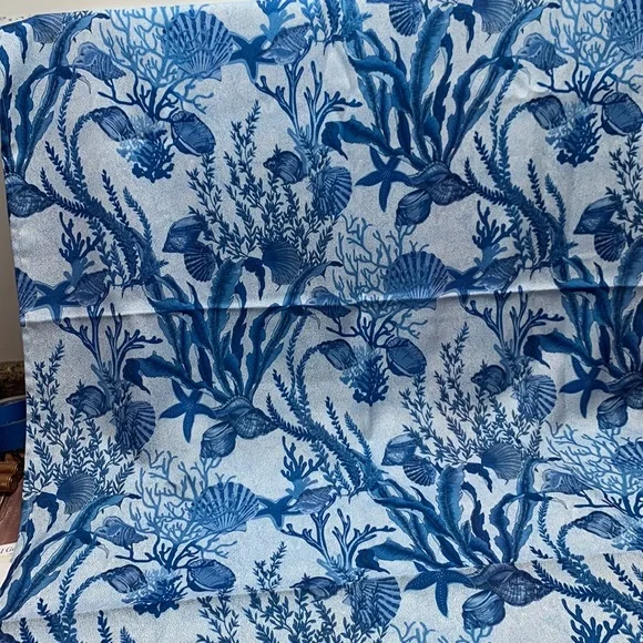 Coastal Collection fabric shower curtain seashells ocean