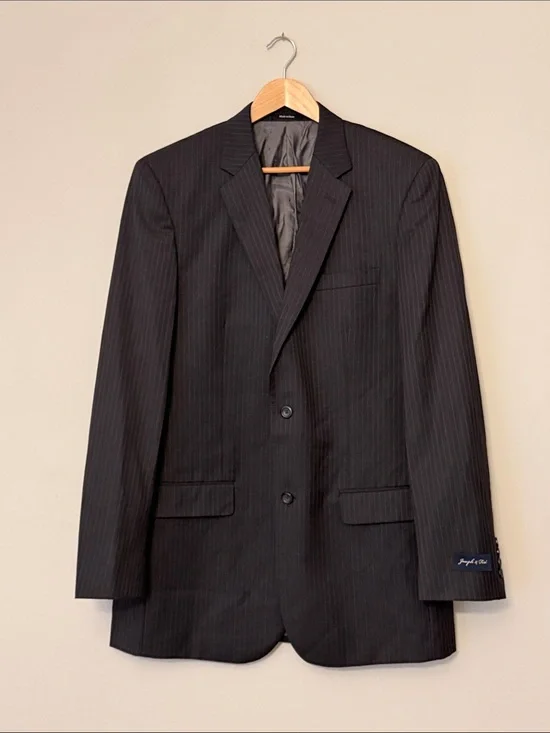 Joseph & Feiss 42X-L Dark Gray Pinstripe Blazer Tailored Suit Jacket Classic Men