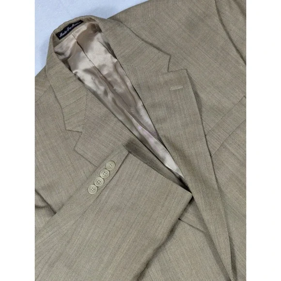 Lauren Ralph Lauren Silk Wool‎ Herringbone Mens Blazer Size 44L