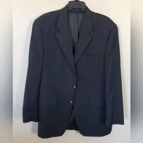 Lauren Ralph Lauren Men's Charcoal Gray and Blue Wool & Cashmere Blend S…