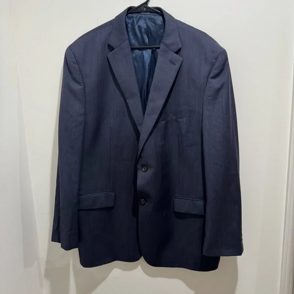 Ralph Lauren Men’s Blazer –‎ Navy Wool Blend Two-Button Jacket – Size 46L