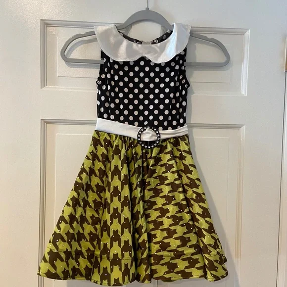 Costume Gallery Child Medium Dance Costume – Polka Dot & Green/Brown Design