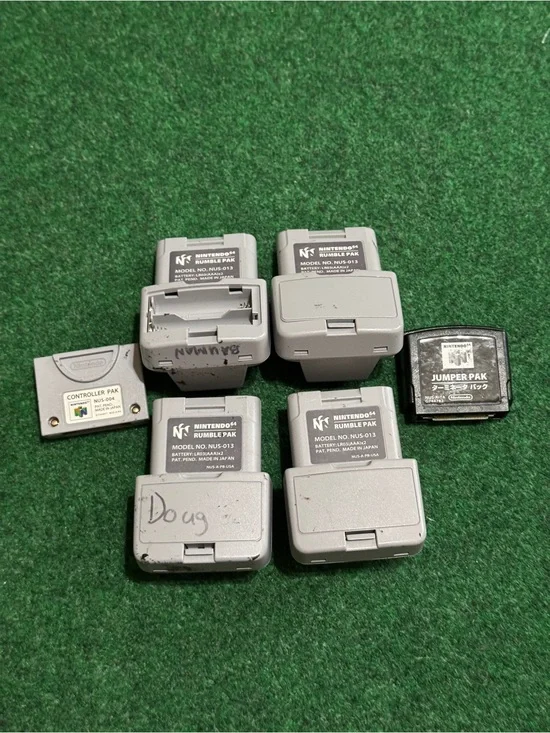 nintendo 64 accessory lot rumble pak jumper pak controller pak vintage