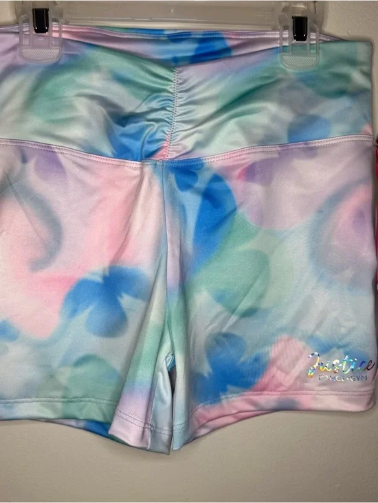 Justice Cinch Waistband Dance/Gym Shorts Girls XL (16/18) Butterfly Print NEW