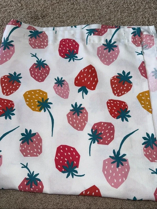Strawberry-print shower curtain