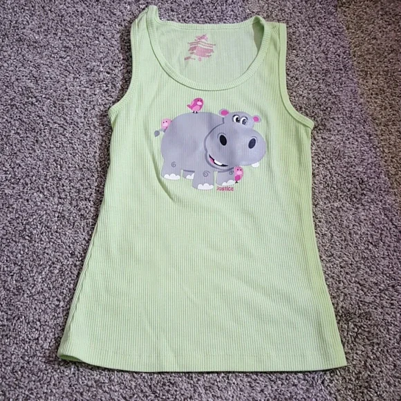 Justice girl tank top green size 8