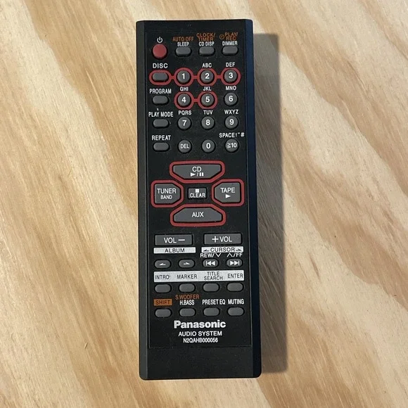 Panasonic N2QAHB000045 Audio System OEM Genuine Remote Control - TESTED -
