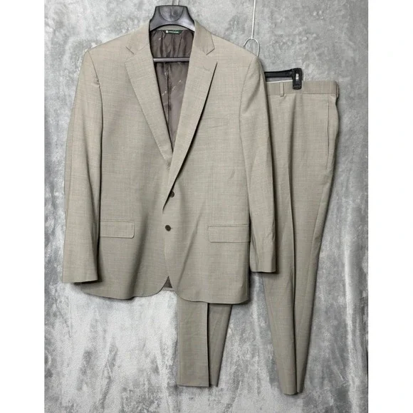 B by BROOKS BROTHERS Tan Beige 48L‎ 38X30 Blazer Pants Classic