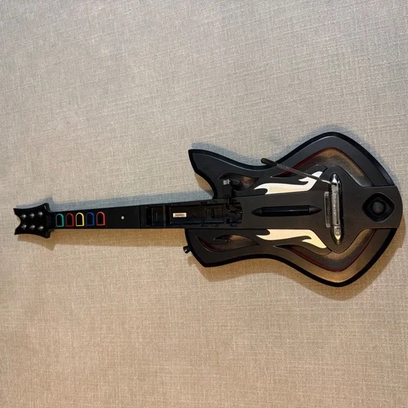 Guitar Hero Warriors of Rock Wireless Guitar Controller Nintendo Wii Black Flame