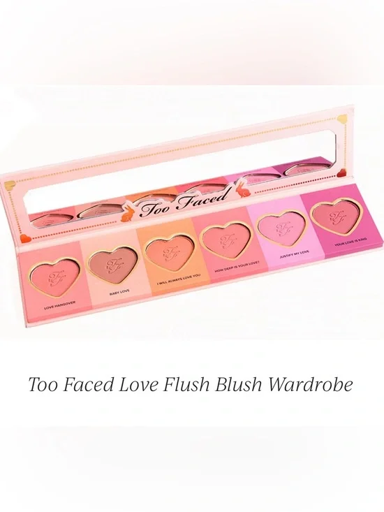 Too faced Love Flush long Lasting Blush Wardrobe and Small Brush applicator New