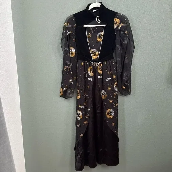 Kids Gold Dust Celestial Witch Costume Sz Youth Medium 8/10