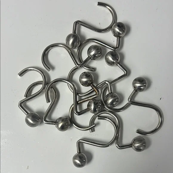 Elegant Silver Shower Curtain Hooks