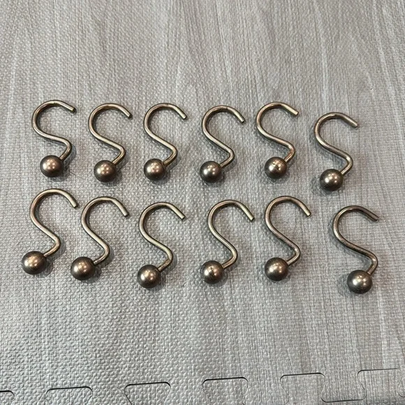 Oil rubbed bronze Shower Curtain Hooks (set of 12)
