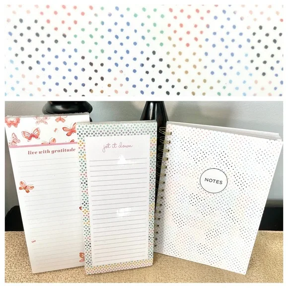 NWT Colorful Polka Dot Gratitude Notebook/Journal Notepad Stationery Bundle