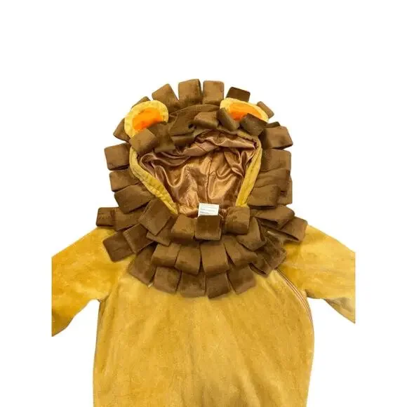 Lion Halloween Costume One Piece Zip-up With Hood Tail Size 12-24 Months